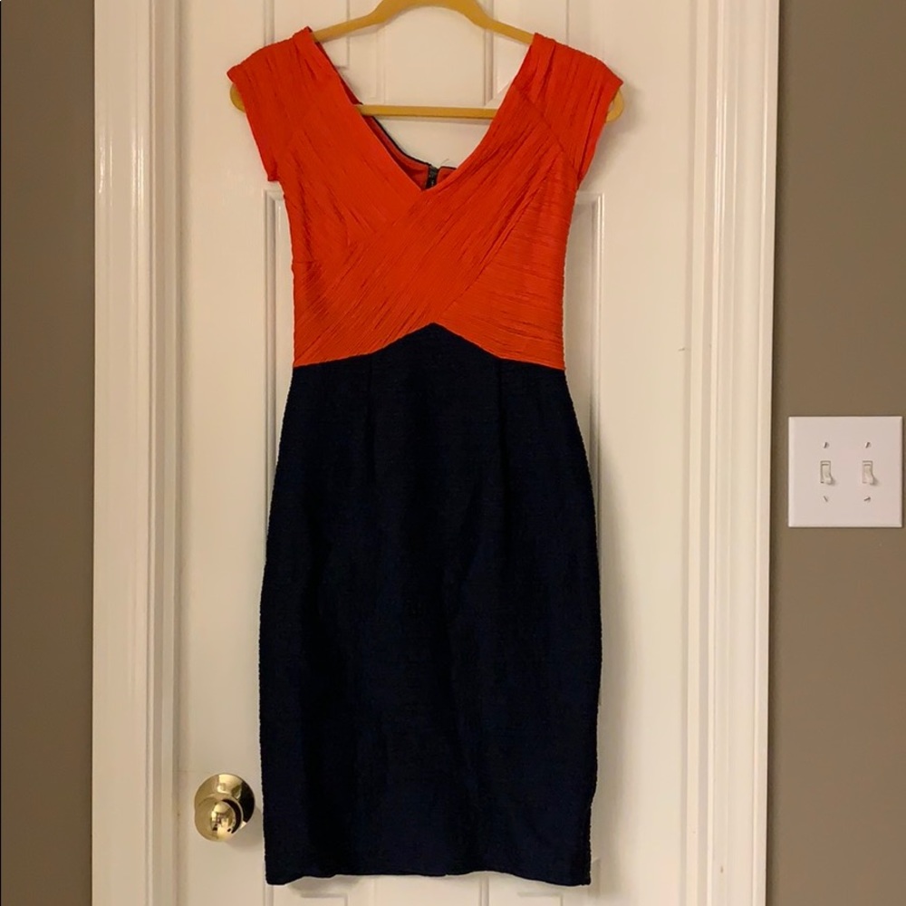 Nui by Shani Orange and Blue Zip Dress - Size 4